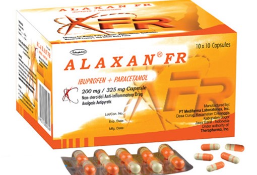Alaxan là sự kết hợp của ibuprofen và paracetamol