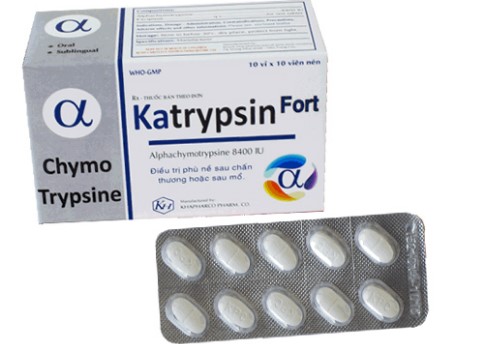 Thuốc Katrypsin có thành phần chính là hoạt chất alphachymotrypsin 21 microkatals